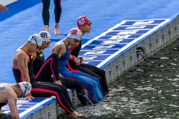 SWIMMING - EAC 2026 PARIS,FRANCE,05.AUG.26 - SWIMMING - European Aquatics Championships Paris 2026, open water, 5km, men. Image shows Luca Karl (AUT).  GEPAxpictures xPhilippxBrem