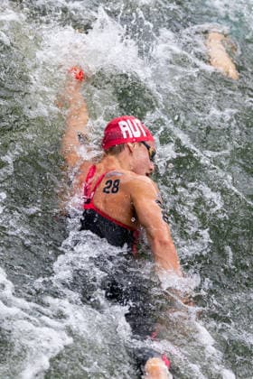 SWIMMING - EAC 2026 PARIS,FRANCE,05.AUG.26 - SWIMMING - European Aquatics Championships Paris 2026, open water, 5km, men. Image shows Luca Karl (AUT).  GEPAxpictures xPhilippxBrem