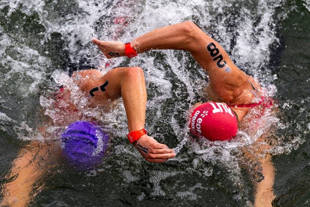 SWIMMING - EAC 2026 PARIS,FRANCE,05.AUG.26 - SWIMMING - European Aquatics Championships Paris 2026, open water, 5km, men. Image shows Luca Karl (AUT).  GEPAxpictures xPhilippxBrem