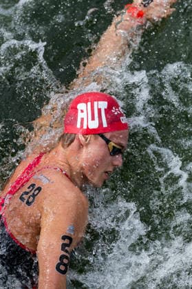 SWIMMING - EAC 2026 PARIS,FRANCE,05.AUG.26 - SWIMMING - European Aquatics Championships Paris 2026, open water, 5km, men. Image shows Luca Karl (AUT).  GEPAxpictures xPhilippxBrem