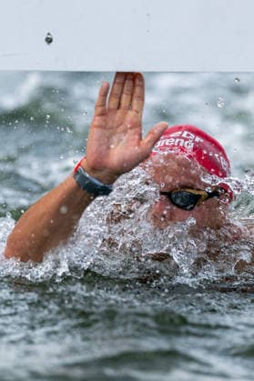 SWIMMING - EAC 2026 PARIS,FRANCE,05.AUG.26 - SWIMMING - European Aquatics Championships Paris 2026, open water, 5km, men. Image shows Luca Karl (AUT).  GEPAxpictures xPhilippxBrem