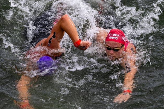 SWIMMING - EAC 2026 PARIS,FRANCE,05.AUG.26 - SWIMMING - European Aquatics Championships Paris 2026, open water, 5km, men. Image shows Luca Karl (AUT).  GEPAxpictures xPhilippxBrem