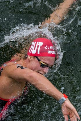 SWIMMING - EAC 2026 PARIS,FRANCE,05.AUG.26 - SWIMMING - European Aquatics Championships Paris 2026, open water, 5km, men. Image shows Luca Karl (AUT).  GEPAxpictures xPhilippxBrem