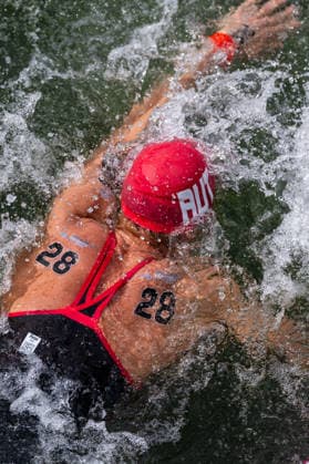 SWIMMING - EAC 2026 PARIS,FRANCE,05.AUG.26 - SWIMMING - European Aquatics Championships Paris 2026, open water, 5km, men. Image shows Luca Karl (AUT).  GEPAxpictures xPhilippxBrem