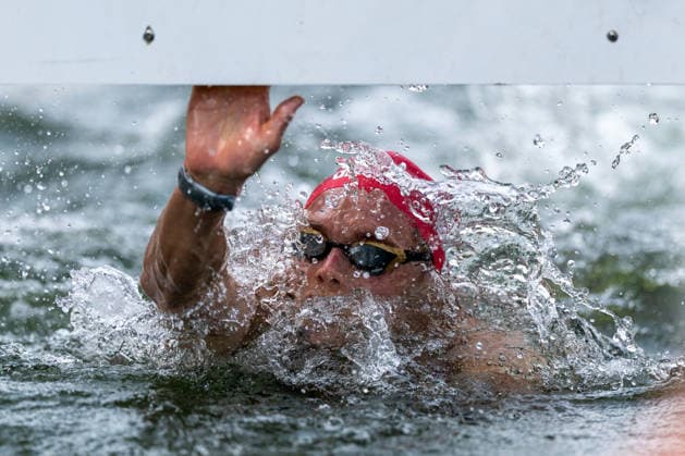 SWIMMING - EAC 2026 PARIS,FRANCE,05.AUG.26 - SWIMMING - European Aquatics Championships Paris 2026, open water, 5km, men. Image shows Luca Karl (AUT).  GEPAxpictures xPhilippxBrem