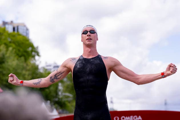 France, Paris, Centre Aquatique Olympique Metropole du Grand Paris, 05.08.2026, European Aquatics Championships Artistic Swimming, Day 6, 5km Open Water, Florian Wellbrock of Germany celebrate the Win of the Race, Photo by Eibner Pressefoto Tino Henschel European Aquatics Championships Artistic Swimming, Day 6, 5km Open Water Paris *** France, Paris, Centre Aquatique Olympique Metropole du Grand Paris, August 5, 2026, European Aquatics Championships – Artistic Swimming, Day 6, 5 km Open Water, Florian Wellbrock of Germany celebrates winning the race, Photo by Eibner Pressefoto Tino Henschel European Aquatics Championships – Artistic Swimming, Day 6, 5 km Open Water, Paris Copyright: xEibnerxPressefotox