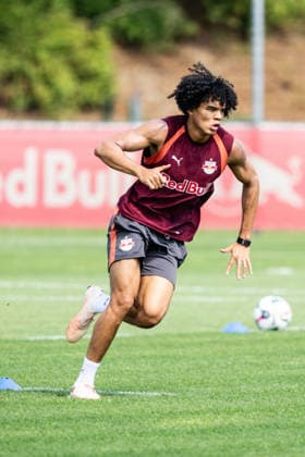 SOCCER - UEFA EL, RBS vs Pafos SALZBURG,AUSTRIA,05.AUG.26 - SOCCER - UEFA Europa League, qualification, Red Bull Salzburg vs Pafos FC, preview, training RBS. Image shows Anrie Chase (RBS).  GEPAxpictures xJulioxArellano