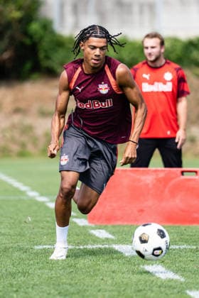 SOCCER - UEFA EL, RBS vs Pafos SALZBURG,AUSTRIA,05.AUG.26 - SOCCER - UEFA Europa League, qualification, Red Bull Salzburg vs Pafos FC, preview, training RBS. Image shows Enrique Aguilar (RBS).  GEPAxpictures xJulioxArellano
