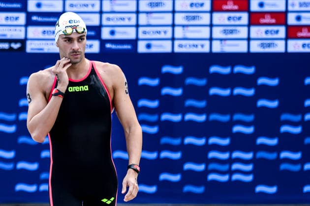 Gregorio Paltrinieri of Italy prepares to compete in the open water swimming 5km Men Final during the European Aquatics Championships at the River Seine in Paris (France), August 5, 2026. Andrea Staccioli