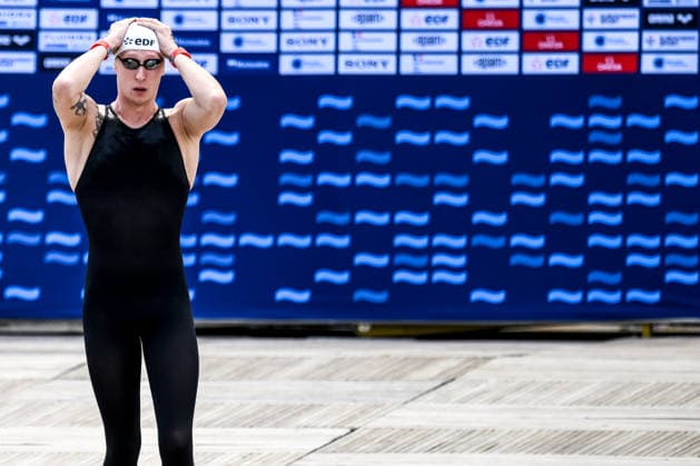 Florian Wellbrock of Germany prepares to compete in the open water swimming 5km Men Final during the European Aquatics Championships at the River Seine in Paris (France), August 5, 2026. Andrea Staccioli
