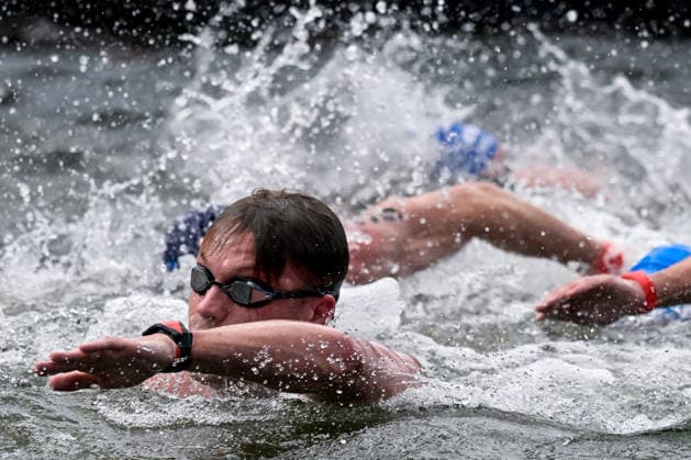 Marcello Guidi of Italy competes in the open water swimming 5km Men Final during the European Aquatics Championships at the River Seine in Paris (France), August 5, 2026. Giorgio Scala DBM - Deepbluemedia Insidefoto