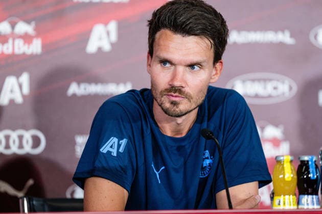 SOCCER - UEFA EL, RBS vs Pafos SALZBURG,AUSTRIA,05.AUG.26 - SOCCER - UEFA Europa League, qualification, Red Bull Salzburg vs Pafos FC, preview, press conference, PK, Pressekonferenz RBS. Image shows head coach Danny Roehl (RBS).  GEPAxpictures xJulioxArellano