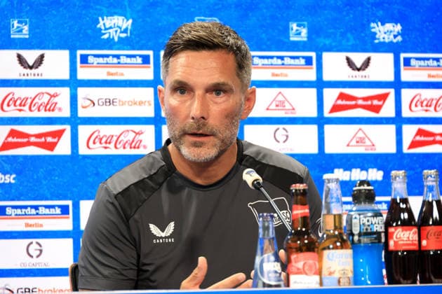 05.08.2026, DEU GER, Fussball , 2.Fussballbundesliga, Saison 2026 2027), Sportforum, Hertha BSC, Pressekonferenz Cheftrainer Stefan Leitl (Hertha BSC Berlin) 2. Liga: DFB DFL regulations prohibit any use of photographs as image sequences and or quasi-video) Berlin Sportforum Berlin Deutschland *** August 5, 2026, Germany, Soccer, 2. Bundesliga, 2026–2027 Season, Sportforum, Hertha BSC, Press Conference with Head Coach Stefan Leitl, Hertha BSC Berlin, 2nd Division, DFB and DFL regulations prohibit any use of photographs as image sequences and or quasi-video, Berlin Sportforum, Berlin, Germany Copyright: xNordphotox xEnglerx
