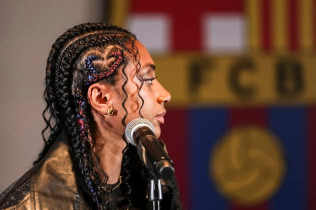 August 5, 2026, Barcelona, Barcelona, SPAIN: Kerolin Nicoli attends his presentation as new player of FC Barcelona, Barca at Commercial Office on August 05, 2026 in Barcelona, Spain. Barcelona SPAIN - ZUMAa181 20260805_zaa_a181_009 Copyright: xJavierxBorregox