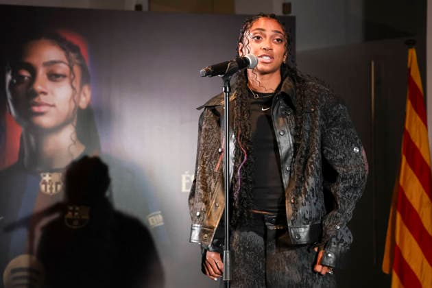 August 5, 2026, Barcelona, Barcelona, SPAIN: Kerolin Nicoli attends his presentation as new player of FC Barcelona, Barca at Commercial Office on August 05, 2026 in Barcelona, Spain. Barcelona SPAIN - ZUMAa181 20260805_zaa_a181_012 Copyright: xJavierxBorregox