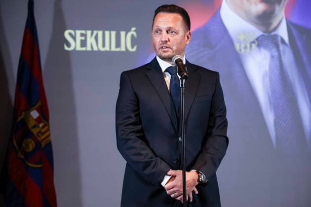 August 5, 2026, Barcelona, Barcelona, SPAIN: Aleksaner Sekulic attends his presentation as new head coach of FC Barcelona, Barca at Commercial Office on August 05, 2026 in Barcelona, Spain. Barcelona SPAIN - ZUMAa181 20260805_zaa_a181_023 Copyright: xJavierxBorregox
