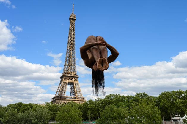 Catalin Preda of Roumania trains in the high diving, with the Eiffel Tower on the background, during the European Aquatics Championships at the River Seine in Paris (France), August 5, 2026. Andrea Staccioli Deepbluemedia Insidefoto