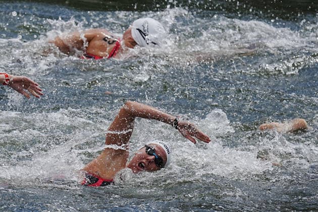 Open Water, Women s 5km, Barbara POZZOBON from Italy, bronze medal at the European Aquatics Championships Paris 2026, Paris, August 05, 2026 .  Copyright: xGianxMattiaxD Alberto LaPressex