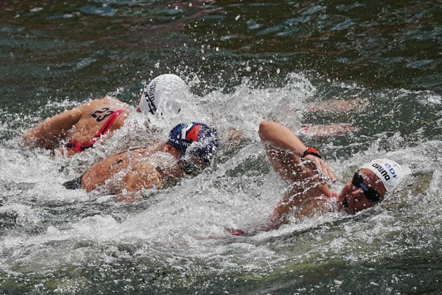 Open Water, Women s 5km, Barbara POZZOBON from Italy, bronze medal at the European Aquatics Championships Paris 2026, Paris, August 05, 2026 .  Copyright: xGianxMattiaxD Alberto LaPressex