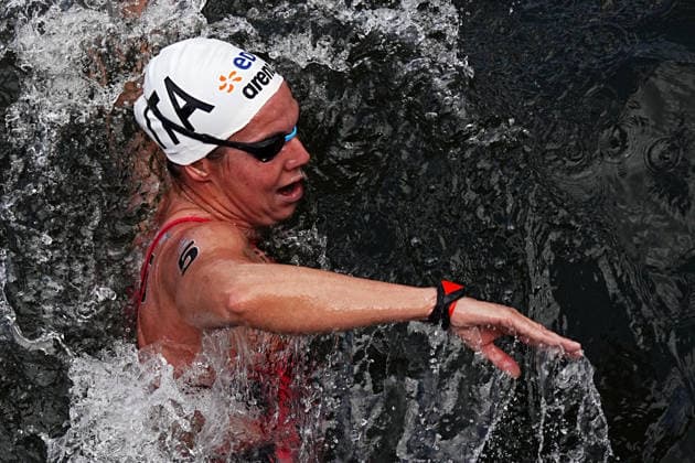 Open Water, Women s 5km, Barbara POZZOBON from Italy, bronze medal at the European Aquatics Championships Paris 2026, Paris, August 05, 2026 .  Copyright: xGianxMattiaxD Alberto LaPressex