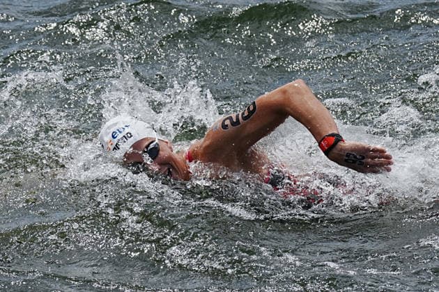 Open Water, Women s 5km, Ginevra TADDEUCCI from Italy, gold medal at the European Aquatics Championships Paris 2026, Paris, August 05, 2026 .  Copyright: xGianxMattiaxD Alberto LaPressex