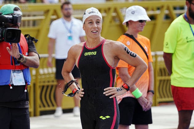 Open Water, Women s 5km, Ginevra TADDEUCCI from Italy, gold medal at the European Aquatics Championships Paris 2026, Paris, August 05, 2026 .  Copyright: xGianxMattiaxD Alberto LaPressex