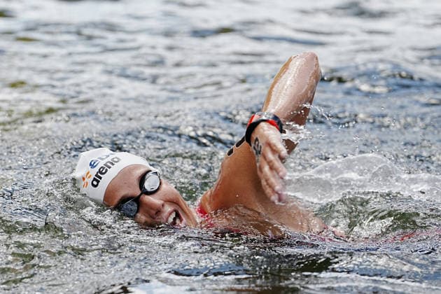 Open Water, Women s 5km, Ginevra TADDEUCCI from Italy, gold medal at the European Aquatics Championships Paris 2026, Paris, August 05, 2026 .  Copyright: xGianxMattiaxD Alberto LaPressex