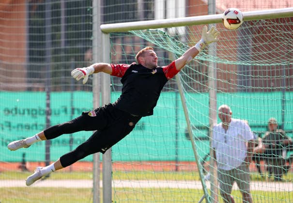 05.08.2026, Deutschland, Grassau, Fußball Bundesliga, Saison 2026 2027, Trainingslager VfB Stuttgart, Marius Funk *** August 5, 2026, Germany, Grassau, Bundesliga, 2026–2027 season, VfB Stuttgart training camp, Marius Funk
