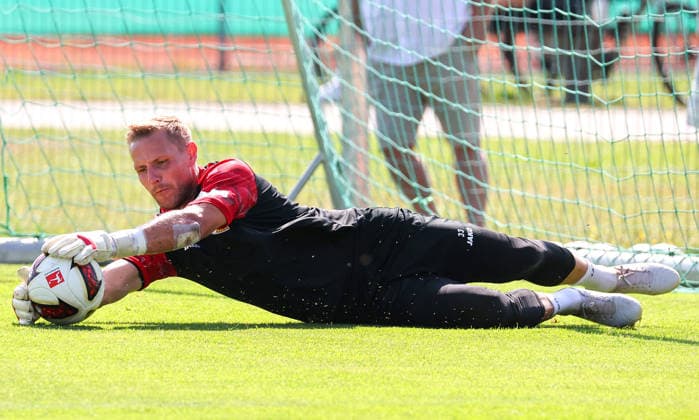 05.08.2026, Deutschland, Grassau, Fußball Bundesliga, Saison 2026 2027, Trainingslager VfB Stuttgart, Marius Funk *** August 5, 2026, Germany, Grassau, Bundesliga, 2026–2027 season, VfB Stuttgart training camp, Marius Funk