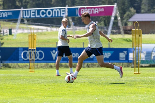 Beim Torabschlusstraining, Alexander Prass, (TSG Hoffenheim, 22), TSG Hoffenheim, Fussball, Trainingslager, Saison Vorbereitung, Saison 2026 2027, GER, 05.08.2026, Eibner-Pressefoto Andreas Ulmer TSG Hoffenheim, Fussball, Trainingslager, Saison Vorbereitung, Saison 2026 2027, GER, 05.08.2026, *** During finishing practice, Alexander Prass, TSG Hoffenheim, 22, TSG Hoffenheim, soccer, training camp, preseason, 2026–2027 season, GER, August 5, 2026, Eibner Press Photo by Andreas Ulmer, TSG Hoffenheim, soccer, training camp, preseason, 2026–2027 season, GER, August 5, 2026, Copyright: xEibner-Pressefoto AndreasxUlmerx EP_AUR