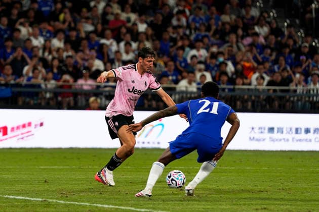 HONGKONG-SOCCER FOOTBALL-FEST Andrea Cambiaso of Juventus during a match of Chelsea Football Club and Juventus at Kai Tan Stadium during the Hong Kong Football Festival 2026 in Hong Kong, August 5, 2026. NEXPHER Vernon Yuen HONG KONG