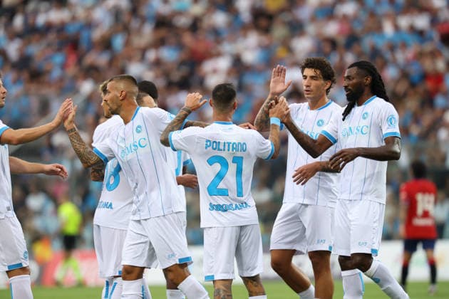 Napoli™s Matteo Politano celebrates after scoring goal 1-0 during the friendly match Napoli and Osasuna at the Teofilo Patini Stadium in Castel Di Sangro, Central Southern Italy - Wednesday, August 05 , 2026. - Soccer .  Copyright: xAlessandroxGarofalo LaPressex