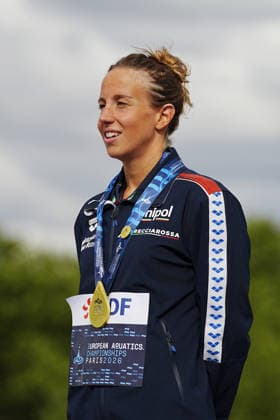 Open Water, Women s 5km, Ginevra TADDEUCCI from Italy, gold medal at the European Aquatics Championships Paris 2026, Paris, August 05, 2026 .  Copyright: xGianxMattiaxD Alberto LaPressex