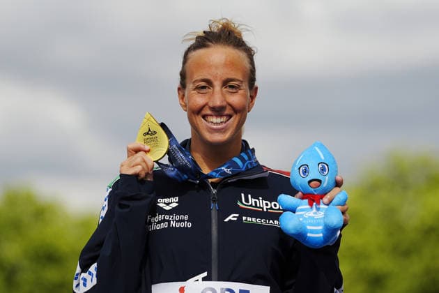 Open Water, Women s 5km, Ginevra TADDEUCCI from Italy, gold medal at the European Aquatics Championships Paris 2026, Paris, August 05, 2026 .  Copyright: xGianxMattiaxD Alberto LaPressex
