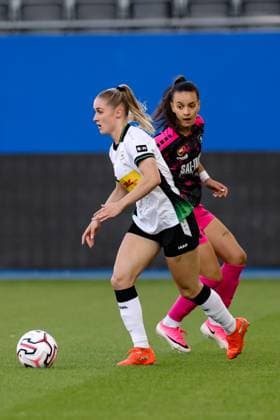 OHL Women s Kim Everaerts is pictured in action during a game between Oud-Heverlee Leuven Women and Serbian club TSC Backa Topola, Wednesday 5th of August 2026, in Leuven, a second round qualification game in the UEFA Women™s Champions League. BRUNOxFAHY  x182808133x