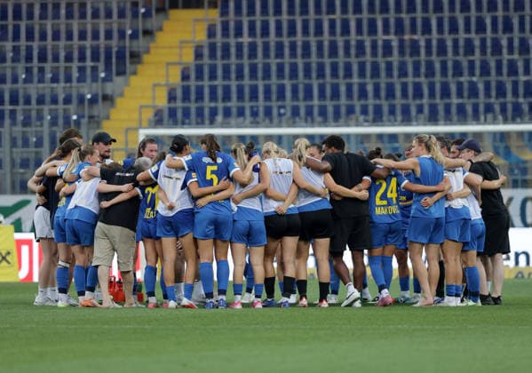 SOCCER - WCL, St.Poelten vs Bern SANKT POELTEN,AUSTRIA,05.AUG.26 - WOMEN SOCCER - UEFA Women s Champions League, qualification, SKN Sankt Poelten vs BSC YB Frauen. Image shows the team of St.Poelten.  GEPAxpictures xWalterxLuger