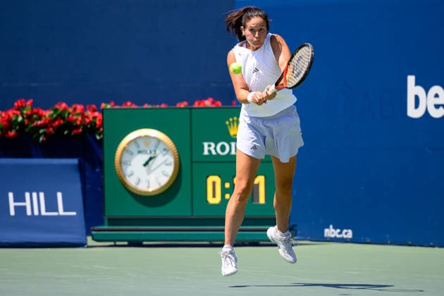 August 5, 2026, Toronto, Ontario, Canada: DARIA KASATKINA of Australia returns the ball during her second-round match against Elena Rybakina of Kazakhstan at the National Bank Open, part of the Hologic WTA, Tennis Damen Tour, at Sobeys Stadium. Toronto Canada - ZUMAr228 20260805_znp_r228_008 Copyright: xVasiliyxRyabykhx