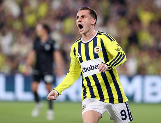 Fenerbahce v Sturm Graz - UEFA Champions League ISTANBUL, TURKIYE - AUGUST 5: Kerem Akturkoglu (9) of Fenerbahce celebrates after his teammate Anderson Talisca (not seen) scored a goal during UEFA Champions League third qualifying round the first leg match between Fenerbahce and Sturm Graz at Chobani Stadium in Istanbul, Turkiye on August 5, 2026. Ali Atmaca Anadolu Istanbul Turkey. Editorial use only. Please get in touch for any other usage.  Copyright: x2026xAnadoluxAlixAtmacax