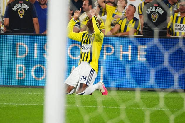ISTANBUL, TURKEY - AUGUST 5: Anderson Talisca of Fenerbahce SK celebrates after scoring the first goal of his team during the UEFA Champions League 2026 27 third qualifying round first leg match between Fenerbahce SK and Sturm Graz at Fenerbahce Sükrü Saracoglu Spor Kompleksi on August 5, 2026 in Istanbul, Turkey. Istanbul Turkey Copyright: xSeskimphotox FBahce-SturmGraz-050826 (31)