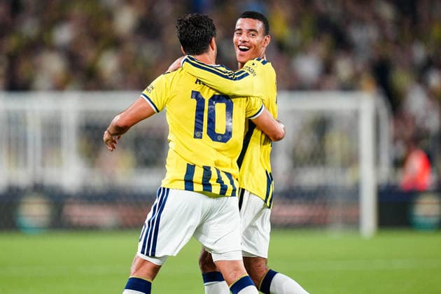 Fenerbahce SK v Sturm Graz - UEFA Champions League 2026 27 Third Qualifying Round First Leg Mason Greenwood of Fenerbahce celebrates his team s second goald during the UEFA Champions League 2026 27 third qualifying round first leg match between Fenerbahce SK and Sturm Graz at Fenerbahce Sükrü Saracoglu Spor Kompleksi on August 05, 2026 in Istanbul, Turkey. Istanbul Fenerbahce Sükrü Saracoglu Spor Kompleksi Istanbul Turkey Copyright: xxYagizxGurtugx