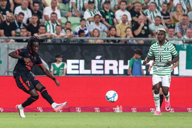 05.08.2026, Budapeszt Liga Europy UEFA sezon 2026 27 runda III kwalifikacji, Ferencvaros Budapest - Gornik Zabrze - UEFA Europa League football Match season 2026 27 round III qualification Ferencvaros Budapeszt - Gornik Zabrze Nz. Yvan Ikia Dimi Bamidele Yusuf Fot. Michal Chwieduk Arena Akcji NEWSPIX.PL --- newspix.pl 