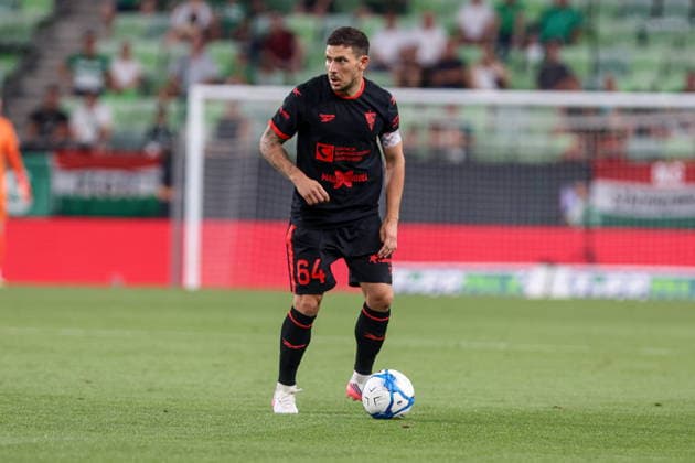 05.08.2026, Budapeszt Liga Europy UEFA sezon 2026 27 runda III kwalifikacji, Ferencvaros Budapest - Gornik Zabrze - UEFA Europa League football Match season 2026 27 round III qualification Ferencvaros Budapeszt - Gornik Zabrze Nz. Erik Janza Fot. Michal Chwieduk Arena Akcji NEWSPIX.PL --- newspix.pl 