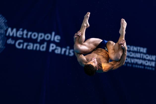 SWIMMING - EAC 2026 PARIS,FRANCE,05.AUG.26 - SWIMMING - European Aquatics Championships Paris 2026, diving, 3m springboard, men. Image shows Jordan Houlden (GBR).  GEPAxpictures xPhilippxBrem