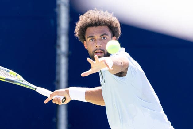 August 5, 2026, Montreal, Quebec, Canada: ARTHUR FILS (18) from France forehand in match against Zachary Svajda from USA in second round at Canadian Open at IGA stadium in Montreal, Quebec, Canada on 2026-08-05 Montreal Canada - ZUMAl189 20260805_zsp_l189_059 Copyright: xYannickxLegarex