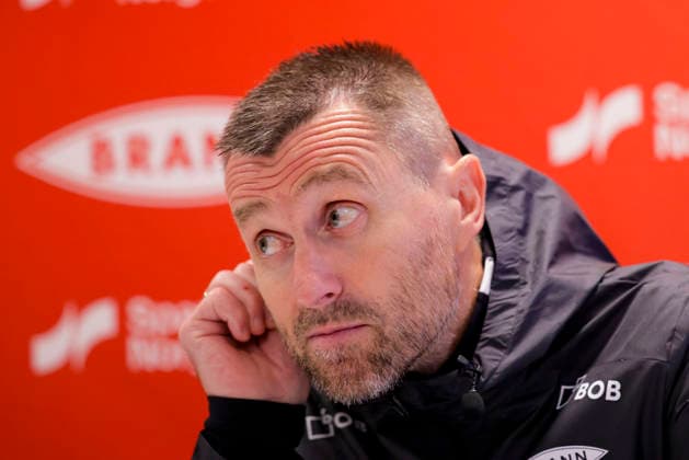 UEFA Conference Leauge 2026: Brann - Apollon Limassol Bergen 20260805. Branns trener Eirik Horneland under pressekonferansen etter tapet i UEFA Conference Leauge-kampen i fotball mellom SK Brann og Apollon Limassol pa Brann stadion. Foto: Paul S. Amundsen NTB Bergen Norge EDITORIAL USE ONLY. RESTRICTED USE FOR BETTING COMPANIES Ref:_SPO_0NI6Gaw-gY.jpg *** UEFA Conference League 2026 Brann Apollon Limassol Bergen 20260805 Brann coach Eirik Horneland during the press conference following the loss in the UEFA Conference League soccer match between SK Brann and Apollon Limassol at Brann Stadium. Photo: Paul S Amundsen, NTB, Bergen, Norway. EDITORIAL USE ONLY. RESTRICTED USE FOR BETTING COMPANIES.  Copyright: xPaulxS.xAmundsenx xNTBx