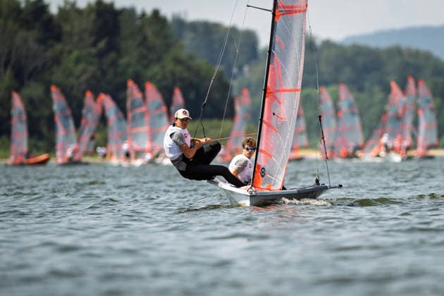 The 2026 29er European Championship, EM, Europameisterschaft continued with preliminary races on August 5, 2026, on Lipno Lake in Cerna v Posumavi, Czech Republic. (CTKxPhoto VaclavxPancer) CTKPhotoP2026080507988  CTKPhotoP2026080507988