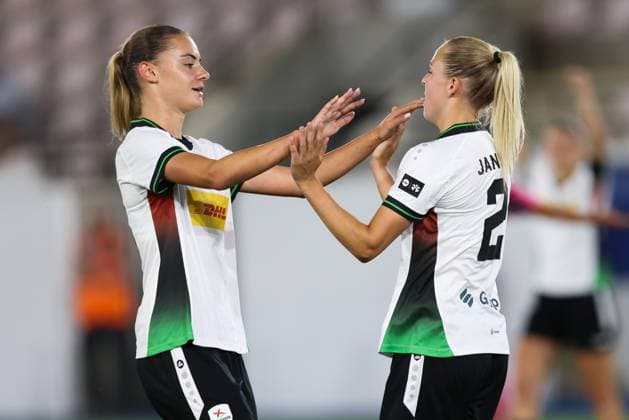 OHL Women s Saar Janssen celebrates after scoring during a game between Oud-Heverlee Leuven Women and Serbian club TSC Backa Topola, Wednesday 5th of August 2026, in Leuven, a second round qualification game in the UEFA Women™s Champions League. BRUNOxFAHY  x182813140x