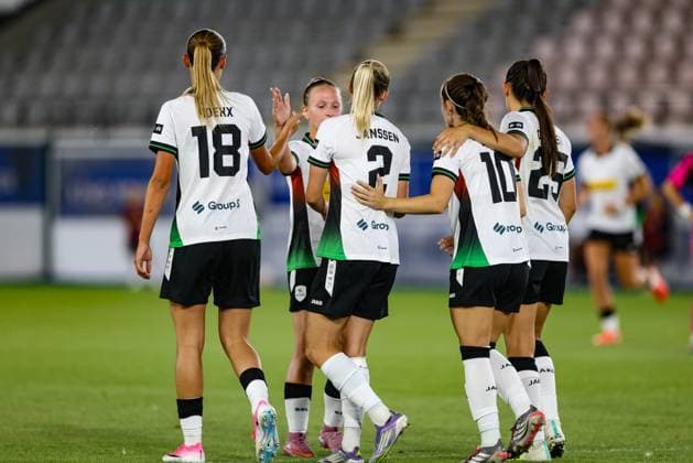 OHL Women s Saar Janssen celebrates after scoring during a game between Oud-Heverlee Leuven Women and Serbian club TSC Backa Topola, Wednesday 5th of August 2026, in Leuven, a second round qualification game in the UEFA Women™s Champions League. BRUNOxFAHY  x182813145x