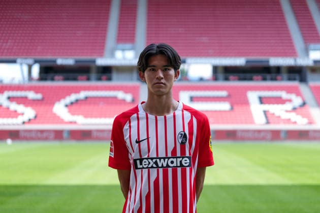 Keisuke Goto (SC Freiburg, 42); SC Freiburg; 1.BL, Bundesliga, Porträttermin 2026 2027 Freiburg Europa-Park Stadion Baden-Wuerttemberg Deutschland *** Keisuke Goto, SC Freiburg, 42, SC Freiburg 1, Bundesliga, Profile Session 2026–2027, Freiburg, Europa-Park Stadium, Baden-Württemberg, Germany Copyright: AA_STEINSIEK.CH