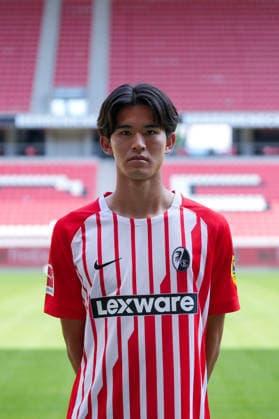 Keisuke Goto (SC Freiburg, 42); SC Freiburg; 1.BL, Bundesliga, Porträttermin 2026 2027 Freiburg Europa-Park Stadion Baden-Wuerttemberg Deutschland *** Keisuke Goto, SC Freiburg, 42, SC Freiburg 1, Bundesliga, Profile Session 2026–2027, Freiburg, Europa-Park Stadium, Baden-Württemberg, Germany Copyright: AA_STEINSIEK.CH